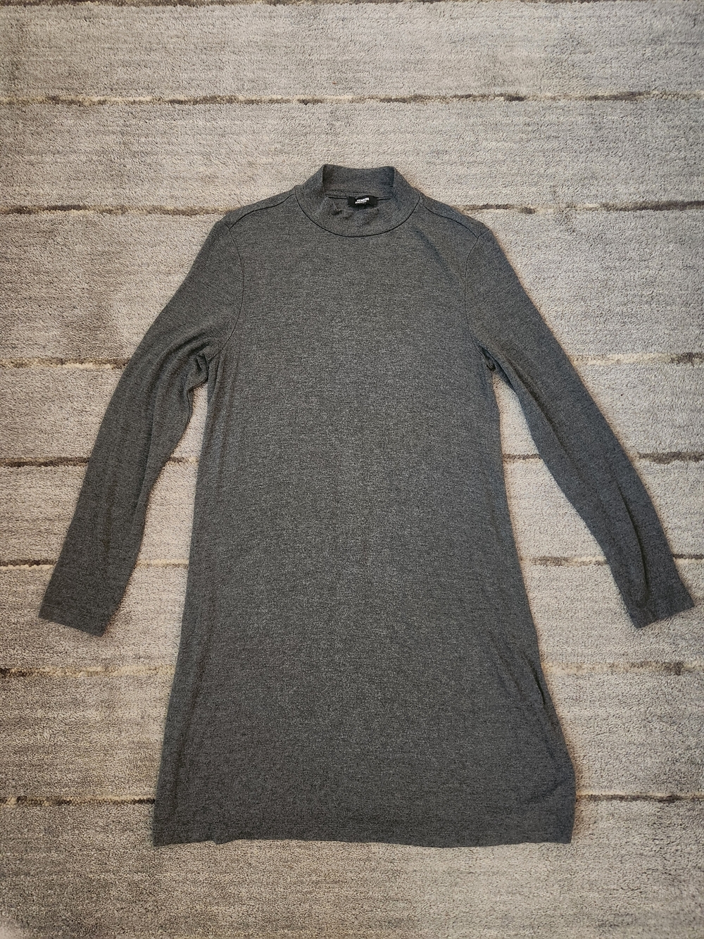 Premise Long Sleeve Mock Neck Dress in Heather Gray